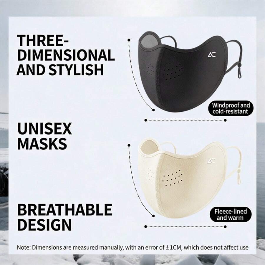 Warm Face Mask For Autumn/Winter, Dust-Proof And Cold-Proof, Women's Cycling Face Mask, Thick Fleece Warm Face Mask, Thick Windproof And Cold-Proof, Breathable 3D Face Mask - Multicolor - View 1