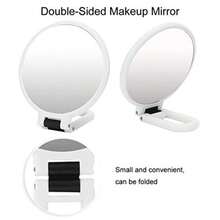 Espejo de Aumento Portátil de Mano, Doble Cara con Aumento 5X, Plegable y Colgante, Ideal para Viajes, Maquillaje Rápido o Cuidado Facial - como en la foto - Ver 8