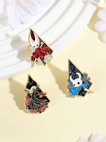 1套游戏珐琅徽章卡通胸针松树翻领别针徽章背包服装配饰时尚饰品粉丝朋友礼物 - 彩色 - 查看 1