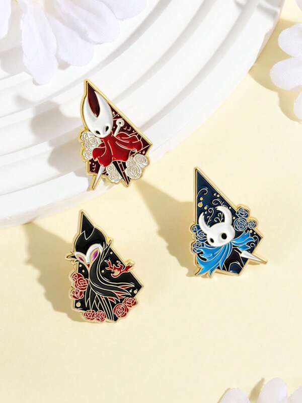 1套游戏珐琅徽章卡通胸针松树翻领别针徽章背包服装配饰时尚饰品粉丝朋友礼物