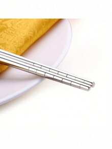 加长不锈钢筷子 可重复使用 日式寿司筷 韩式火锅筷 面条筷 煎炸餐具 中式筷子 - 銀色 - 查看 3