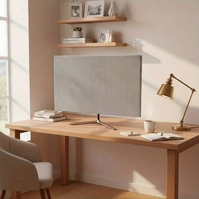 1pc Desktop Computer Monitor Dust Cover, Easy To Install Solid Color Screen Protector, Designed To Protect Desktop Monitors From Dust, Fits 24 To 30 Inch Displays