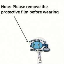 1個/3個可愛卡通風壓克力伸縮護理師識別證捲軸－「Breath」設計，適用醫療人員識別證套、辦公室使用｜趣味識別證捲軸夾，團隊禮物，女孩禮物，聖誕節、新年禮物，趣味禮物 - 均碼 - 查看 6