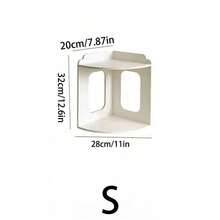 1pc Corner Desk Organizer Rack, Vertical Bedside Storage Shelf, Multi-Functional Dorm Room Corner Shelf, Stable Nightstand Rack - White - View 6