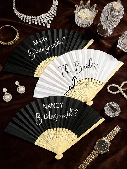 Leque de Mão Personalizado de Papel e Bambu Branco e Verde, Leques de Mão Personalizados para Casamento, Lembrancinhas de Casamento Personalizadas em Massa para Festa de Noiva, Evento Especial, Casamento Rústico e Elegante, Vintage, para Mulheres/Homens, Suprimentos Escolares, para Estudantes Universitários, Caloiros, Veteranos, Acessórios de Casamento Personalizados, Conforto Fácil, Presente de Festa de Despedida de Solteira
