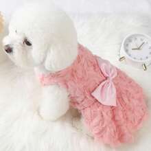 Floral Patterned Romantic Luxurious Pet Dress, Tight-Fitting Pet Clothing - Multicolor - View 5