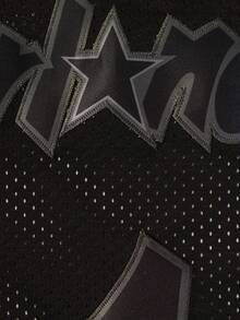 1件男士黑色篮球球衣，休闲刺绣无袖圆领运动上衣 - 黑色 - 查看 3