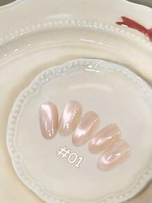 10毫升情人节甜蜜告白粉色猫眼凝胶指甲油，流行透明丝滑粉色磁性粉猫眼美甲，裸粉色猫眼美甲用品 - 彩色 - 查看 17