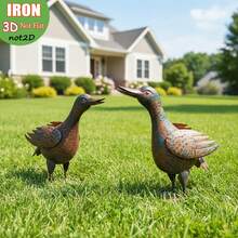 Estátua de Metal de Pato Estilo Vintage para Jardim Externo - Escultura de Jardim Artesanal para Primavera, Verão, Fazenda, Pátio, Quintal, Varanda e Decoração de Beira de Piscina - Presente Único para Dia das Mães, Casamento, Inauguração, Halloween e Natal - Animal - Visão 3