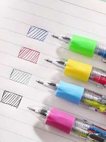 24支装水豚四色圆珠笔套装，派对礼品，多色笔套装，卡通风格可爱四合一按动式圆珠笔，水豚造型圆珠笔，节日派对、生日礼物的理想之选 - 彩色 - 查看 6