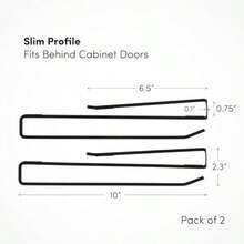 xympo - perca de ropa para tazas de cafe para gabinete estante con cl para tazas nsilios tapa de vaso inscion sin tornillos paquete de 2  adapta a estantes de asta 3/4 pulgadas - negro - Ver 4