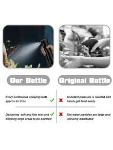 Pressurized Spray Bottle, High Pressure Spray Bottle, Fine Mist Spray Bottle, Stylish Spray Bottle, Semi-Automatic Continuous Spray Bottle, Water Spray Bottle - Black - View 6