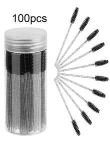 100/500pcs Disposable Black Eyelash Mascara Brush, Eyebrow Brush, Mini Makeup Brushes - Eyebrow Brush, Eyeshadow Brush, Spiral Brush - Black - View 16