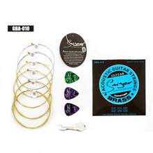 1 Set Brass Folk Guitar Strings, Folk Guitar String Set, Suitable For Beginner, Individually Packaged, Fits 6-String Guitar, Guitar Strings, Folk Guitar Strings, Replacement For Steel Strings On Folk Guitar - Multicolor - View 6