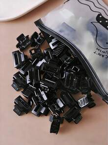 30pcs High-Quality Matte Black Square Claw Clips, Simple & Versatile Hair Clips For Women - Black - View 1
