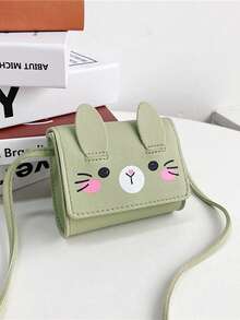1pc PU Magnetic Closure Cute Rabbit Ear Shaped Shoulder Crossbody Bag, Adorable Mini Coin Purse, Suitable For Girls, Versatile For Various Occasions, Comfortable Strap, Multifunctional And Undemanding, Suitable For Outdoor, Play, Commuting, Perfect Gift For Friends - Cartoon Cat Messenger Bag - View 14