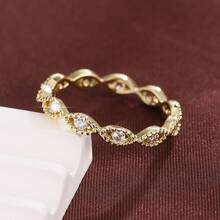 1pc Minimalist Figure 8 Shape Design Cubic Zirconia Inlaid Women Fashion Ring - Multicolor - View 21