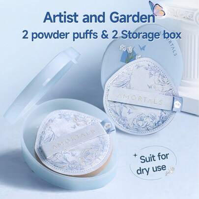 Amortals Bộ 2 bông mút trang điểm + 2 hộp đựng bông mút, màu xanh pastel hình kẹo bông gòn dày dặn, thích hợp cho người mới bắt đầu, chuyên gia trang điểm, quà tặng, hẹn hò, đám cưới, Giáng sinh, Halloween, Lễ Tạ ơn, tốt nghiệp, tiệc tùng, lễ hội, cắm trại, hoạt động ngoài trời, sự kiện trường học, cosplay, tạo phong cách trang điểm ấn tượng, quà tặng khuyến mãi, du lịch, đồ dùng giá rẻ, vật dụng cần thiết khi đi du lịch.