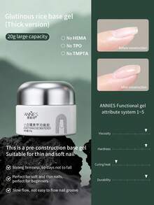 annies 20g Tanpa Menambahkan Gel Dasar Kalengan dan Gel Lapisan Atas Perekat Fungsional Bor Konstruksi Ekstensi Kutek Kuku Gel Kuku - MultiWarna - View 17