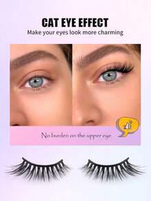 Mkhlina 7 Pairs Half-Strip Striped False Eyelashes, Natural & Charming Cat Eye Extended False Lashes, Suitable For Daily Makeup, 3/4 Corner Lashes Reusable - Cat eye Lashes - View 2