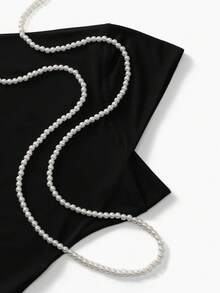 2件套女士纯色弹力头巾配珍珠项链，方便实用，适合搭配头巾、长袍、日常佩戴、聚会、旅行、祈祷等场合——优雅高贵 - 彩色 - 查看 6