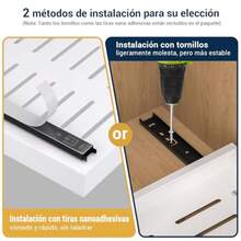 zxxBLYLUND organizador de arma fio extrae con adesivo de opelicula y tornillos de fiacion reente estante deizante para despensa para cocina sn ogarorganizador de cocina - Blanco - Ver 4
