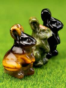 Rabbit Natural Crystals Carving,Creative Animal Home Decoration/Easter Special Gift Ornament, Very Good Natural Decoration,Room Decor - Color - View 4