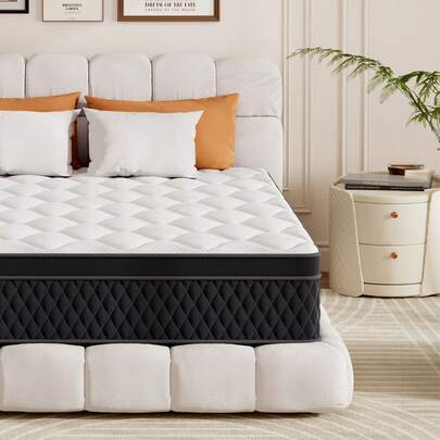 10.6 Inch Medium Firm Hybrid Mattress With Memory Foam & Pocket Springs, Orthopedic Zoned Support, OEKO-TEX Certified