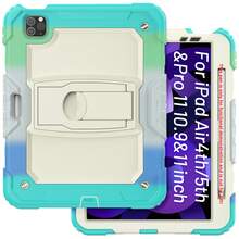 适用于 iPad (A16) 第 11 代/Air11/Air13 M3 (2025) 第 9/8/7 代 (2021/2020/2019) 的重型防震保护壳，坚固耐用的硬壳保护套，内置支架，适用于 10.2 英寸 iPad 2021/2020/2019。 - 迷彩淺藍 - 查看 22