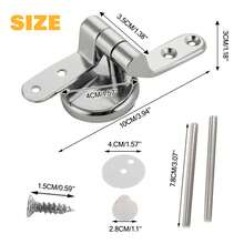 WC Toilet Seat Hinges Universal Part Replacement Fittings Hinge Set Silver - A - View 4