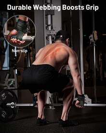 MANUEKLEAR Non-Slip Wrist Straps For Weightlifting Deadlifting, Gym Lifting Straps With D Rings For Cable Machine Workout, 10mm Neoprene Padded Weight Lifting Wrist Wraps For Men Women - màu đen - Xem 5