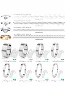 Resin Ring Sizer Invisible Ring Size Adjuster Pads For Loose Rings, Fits All Finger Sizes, Invisible Ring Adjuster For Loose Rings - Multiple Finger Sizes, Comfortable Protective Ring Adjustment - Transparent Fastener Size Adjustment Tool Jewelry Protection Sleeve For Loose Rings, Fits Any Ring Of Various Sizes Ring Adjuster, Suitable For Women - Multicolor - View 6