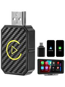 2-In-1 Wireless CarPlay Adapter, Mini Stable Smallest Wireless CarPlay Adapter, Bluetooth Connection, Plug And Play, No Latency, Compatible With IPhone And Android Auto - A - View 2