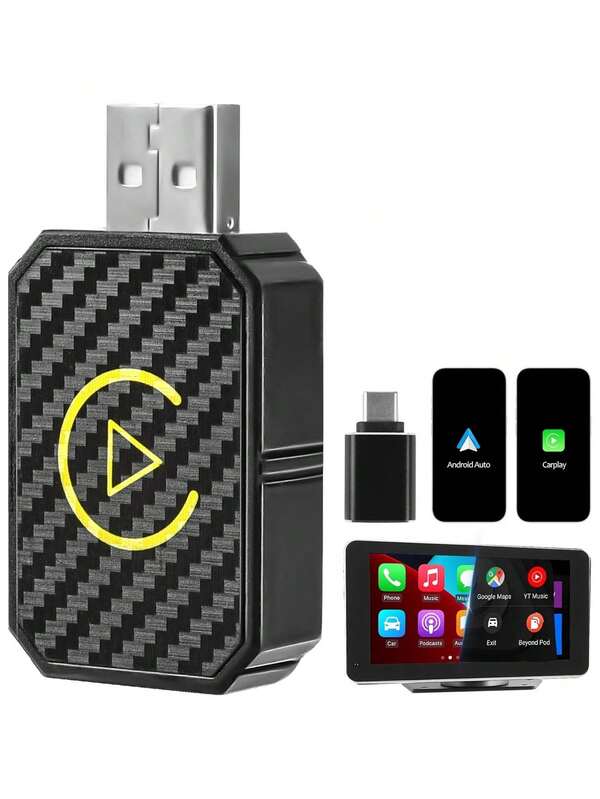 2-In-1 Wireless CarPlay Adapter, Mini Stable Smallest Wireless CarPlay Adapter, Bluetooth Connection, Plug And Play, No Latency, Compatible With IPhone And Android Auto