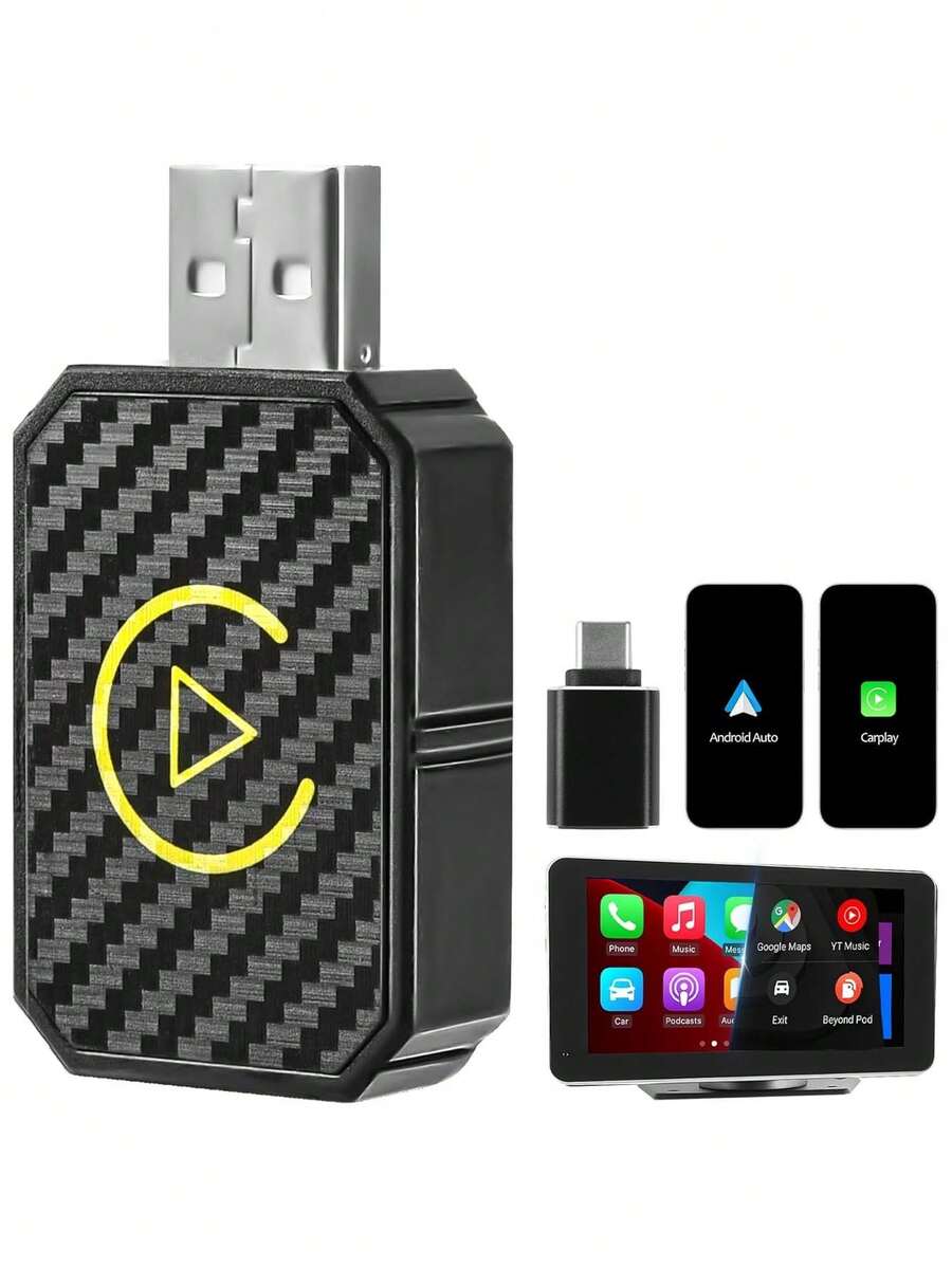 2-In-1 Wireless CarPlay Adapter, Mini Stable Smallest Wireless CarPlay Adapter, Bluetooth Connection, Plug And Play, No Latency, Compatible With IPhone And Android Auto