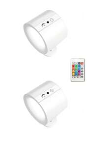 1 Stück doppelseitige magnetische Wandleuchte, 360° drehbar multifunktionale Wandlampe, RGB-Umschaltung, doppelseitige LED-Schranktür-Beleuchtung, mehrfarbig einstellbar, Touch-Fernbedienung, USB-Aufladung, dimmbar, Heimbeleuchtung, geeignet für Wohnzimmer, Schlafzimmer, Flur, Nachttisch, Lesen, Küche, Heimdekoration, Schlafzimmerwanddekoration, geeignet für Weihnachten, Thanksgiving, Neujahr und andere Anlässe - mehrfarbig - Übersicht 16