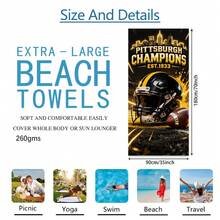 1pc Pittsburgh Football Helmet Design Beach Towel, Super Soft Microfiber Extra Large Beach Blanket, Super Absorbent Bath Towel, Suitable For Travel, Pool, Diving, Surfing, Yoga, Camping, Available In Multiple Sizes, Beach Accessories For Beach, Pool, Travel, Camping, Yoga Bathroom Decor - A - View 22