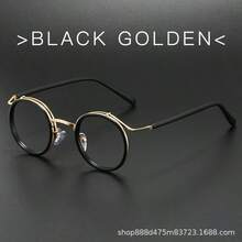 新款复古金属圆框时尚艺术老年眼镜，圆形镜框，附赠眼镜盒 - 彩色 - 查看 37