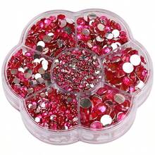 5000颗/盒,2毫米、3毫米、4毫米、5毫米、6毫米,5种尺寸,果冻糖果色,透明AB水晶珠,花形盒,圆形平底水钻,多色水晶宝石,非热熔DMC珠宝珠,玻璃石,3D钻石图案设计配件,闪亮美甲贴纸,适用于衣服、包包、鞋子、杯子、手机壳、手工艺品、DIY装饰。 - AB Colors - 查看 78