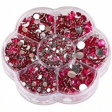 5000颗/盒,2毫米、3毫米、4毫米、5毫米、6毫米,5种尺寸,果冻糖果色,透明AB水晶珠,花形盒,圆形平底水钻,多色水晶宝石,非热熔DMC珠宝珠,玻璃石,3D钻石图案设计配件,闪亮美甲贴纸,适用于衣服、包包、鞋子、杯子、手机壳、手工艺品、DIY装饰。 - AB Colors - 查看 83