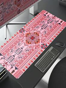 图案桌垫，适用于家庭和办公室的加长型大型鼠标垫、大型游戏鼠标垫、笔记本电脑键盘垫，底部采用防滑橡胶材质，边缘缝合加固。 - 彩色 - 查看 1