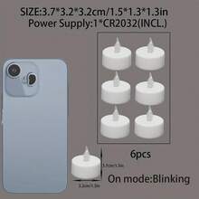 Bộ 6/8/12 đèn nến chạy bằng pin, nến LED màu vàng ấm áp, thích hợp cho các ngày lễ, họp mặt gia đình, sinh nhật, đám cưới, ban phước lành - trắng - Xem 7