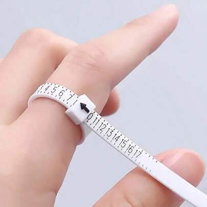 1pc White Ring Sizer Tool - Soft Adjustable Jewelry Measuring Tape For Accurate Ring Size Measurement At Home (Perfect For Engagement Rings & Wedding Bands)