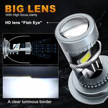 TOAUTO 2个H7 H11 9005/9006 LED投影汽车大灯灯泡，带透镜和CANBUS总线，高功率80W，250000流明，3570 CSP芯片，涡轮LED H7二极管灯泡，1:1即插即用 - A - 查看 7