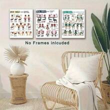 3 Stücke Büro Fitness Yoga Poster - Funktionale Dehnübungen, geeignet für Büro, Zuhause und Fitnessstudio, Größe 8x10 Zoll, ohne Rahmen, geeignet für Anfänger, Büro-Wellness | Ergonomisches Design | Einfach zu befolgen - Verschiedenfarbig - Übersicht 7