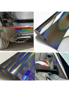 1片50cm*152cm汽车PET七色激光碳纤维贴膜，9D彩色碳纤维贴纸，手机贴膜，高光锻造碳纤维汽车贴膜 - 均碼 - 查看 4