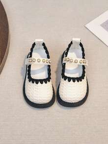 2026韩版儿童公主鞋，春季新款真皮鞋面易清洁软底幼儿学步鞋 - 米色 - 查看 10