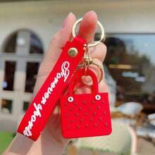 Cute Beach Hole Keychain Portable Simple Mini Car Key Chain Soft Silicone Fashion Seaside Big Basket Hanging Ornaments Bag PZPW - Red - View 9