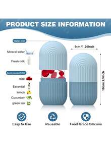 1pc Silicone Ice Cube Tray, Reusable Facial Ice Roller For Beauty Skincare, Face & Eye Massage Ice Roller, Back To School Essential - Multicolor - View 3