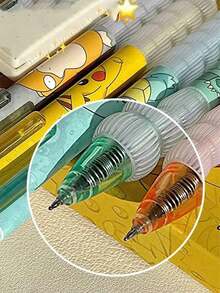 5支装宝可梦皮卡丘可爱中性笔，0.5mm黑色墨水，学校办公用品文具派对礼品 - 套裝 - 查看 6